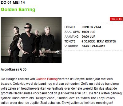 Golden Earring show promotion Tilburg - 013